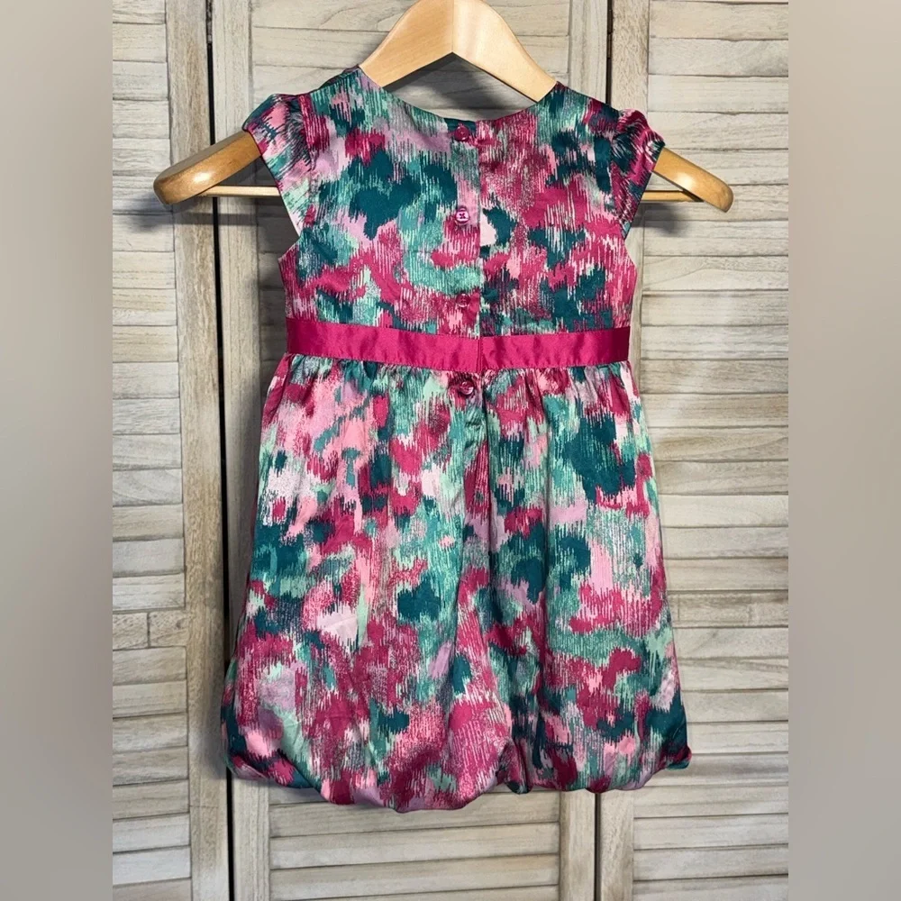 Cherokee Pink and Green Bubble Skirt Formal Kids Dress